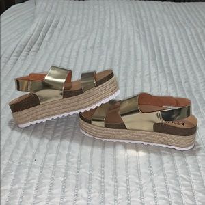 Dirty Laundry Gold Platform Sandals